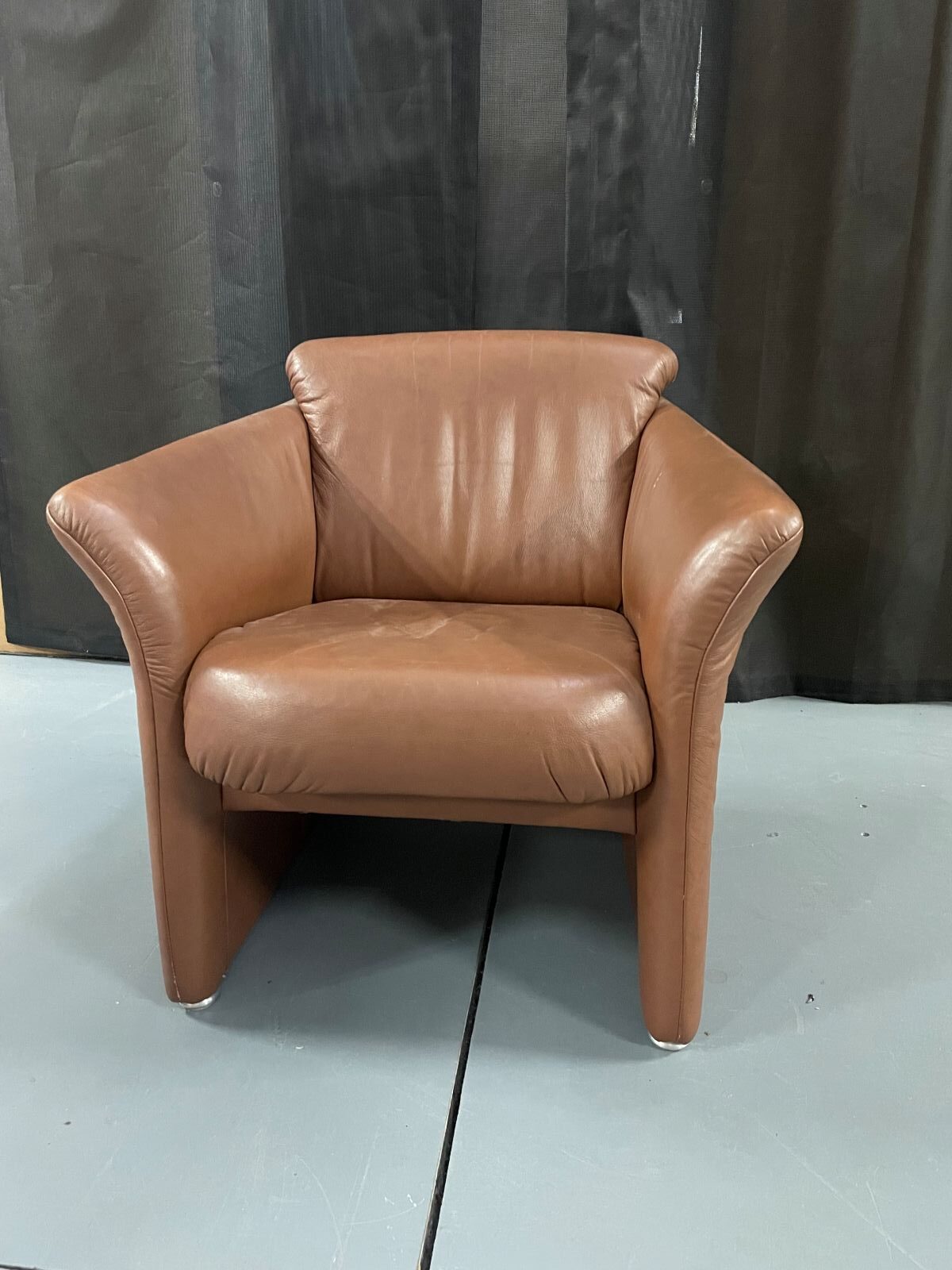 41 Lichtbruin leren fauteuil1