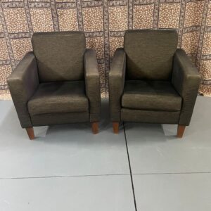 Set van 2 grijze fauteuils