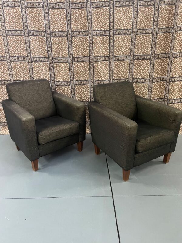 Set van 2 grijze fauteuils - Afbeelding 2